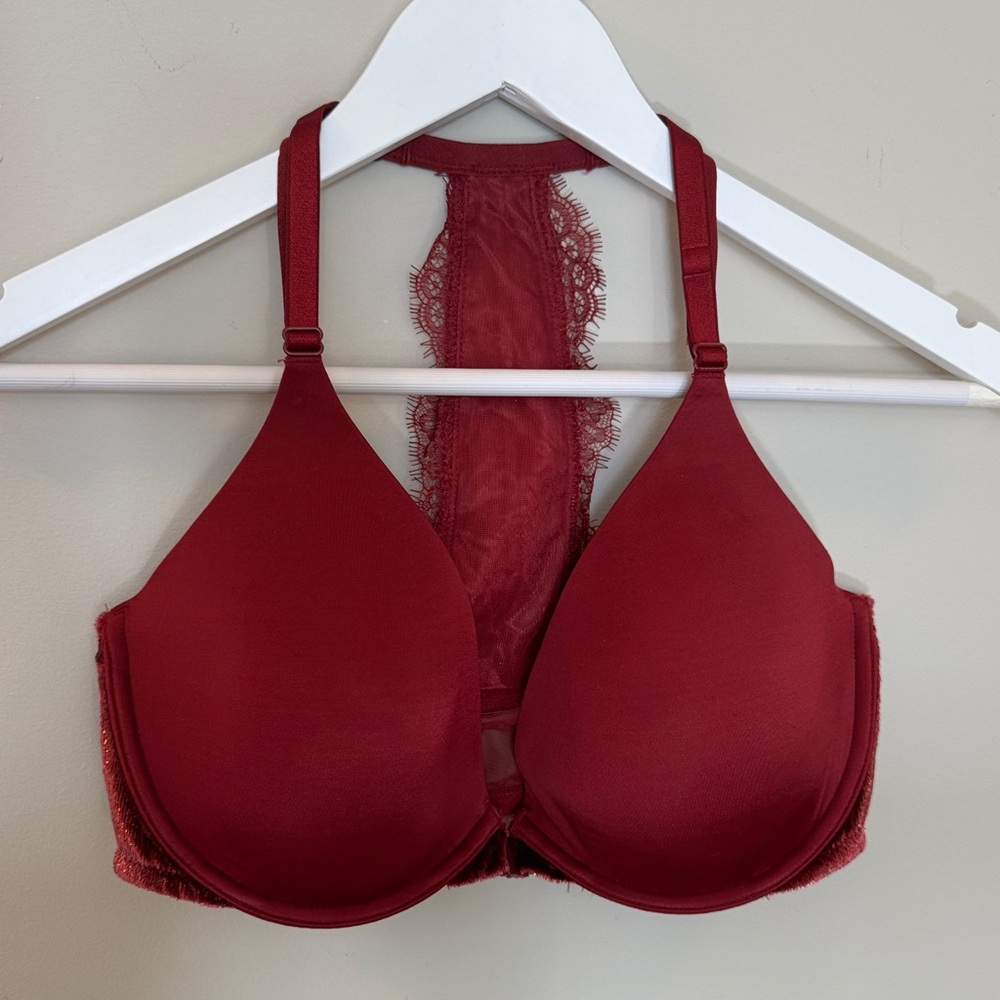 Victoria's Secret Deep Red Lace Bra